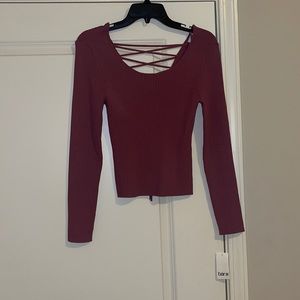 Long sleeve plum top brand new size large